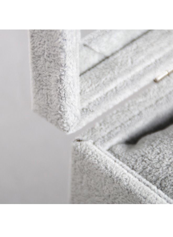 PADOM صينية مجوهرات بادوم، منظم مجوهرات متعدد الوظائف مع غطاء وقفل للخاتم والقرط والقرط والقلادة والسوار والساعة وصينية عرض مجوهرات مخملية ناعمة (مجموعة قلادات مكونة من 12 شبكة) - Image 5