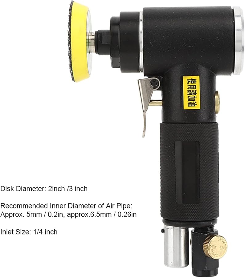 YC 2612 Pneumatic Straight Elbow Sander Polisher for Automotive Woodworking with Concentric Grinding Disc - Image 1