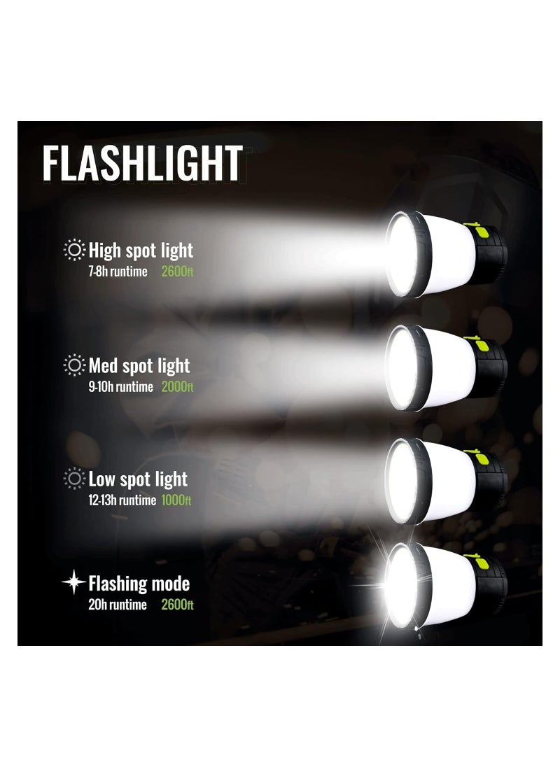 KASTWAVE - LED Camping Lantern, with Solar Panel Charging, 8 Light Modes Waterproof 7500mAh Power Bank, Portable with Hook Solar Tent Lamp, Camping Lantern, Rechargeable RGB Night Light for Hiking Outdoor - Image 1