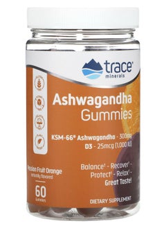Trace Minerals Ashwagandha Gummies Passion Fruit Orange 60 Gummies 