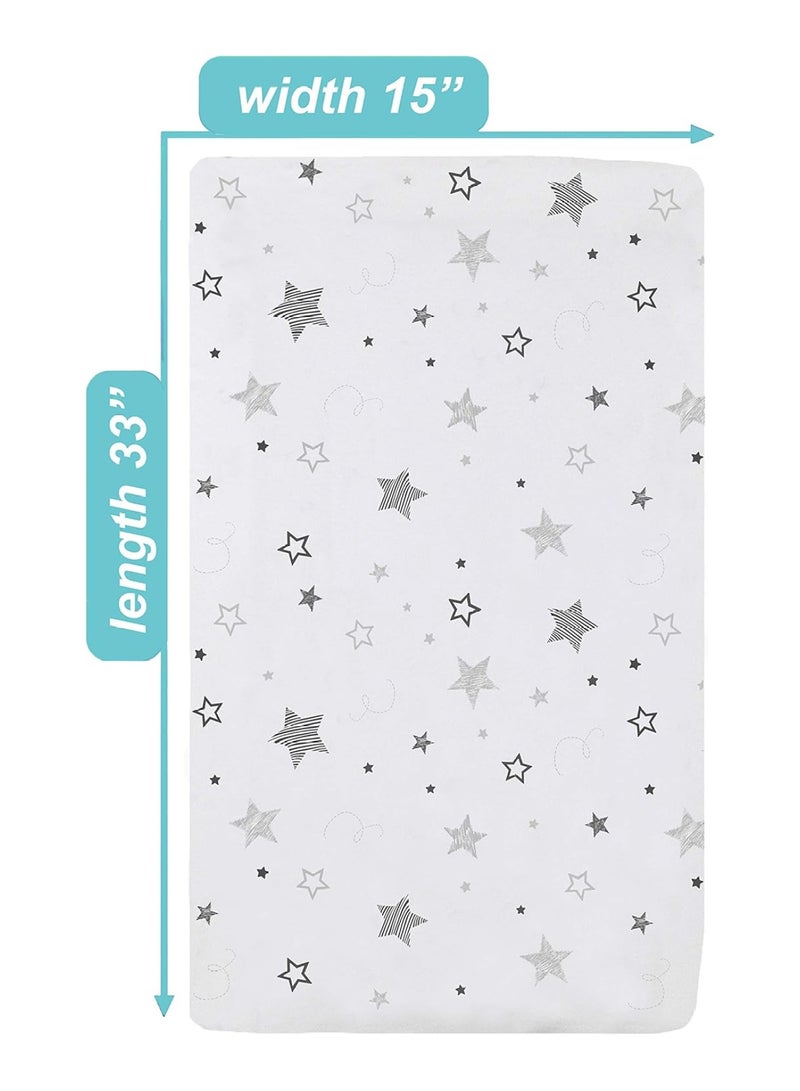 American Baby Company Fitted Bassinet Sheet Printed 100% Natural Cotton Jersey Knit Super Stars Soft Breathable - Image 3