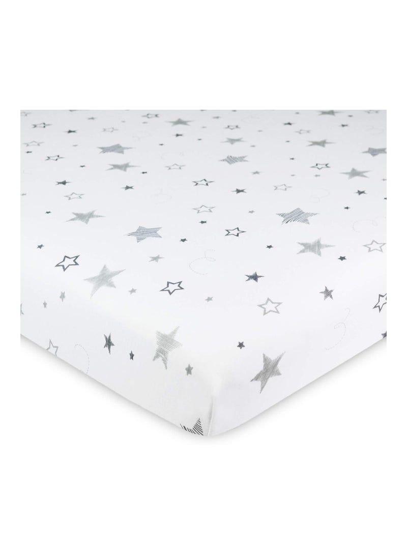 American Baby Company Fitted Bassinet Sheet Printed 100% Natural Cotton Jersey Knit Super Stars Soft Breathable - Image 1