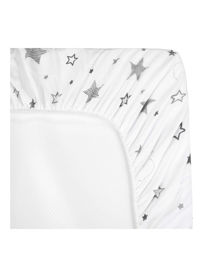 American Baby Company Fitted Bassinet Sheet Printed 100% Natural Cotton Jersey Knit Super Stars Soft Breathable - Image 5