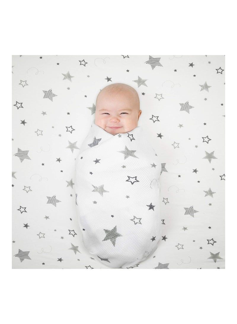 American Baby Company Fitted Bassinet Sheet Printed 100% Natural Cotton Jersey Knit Super Stars Soft Breathable - Image 4