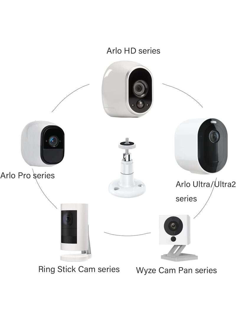 Arabest 360 Degree Adjustable Indoor/Outdoor Security Bracket, Wall Mount Compatible with Arlo Pro/ Pro 2/ Pro 3/ Pro 4 and for Ring Stick Up/ Indoor Cam Battery, for Wyze Cam Pan/ Outdoor (4 Pack, White) - Image 3