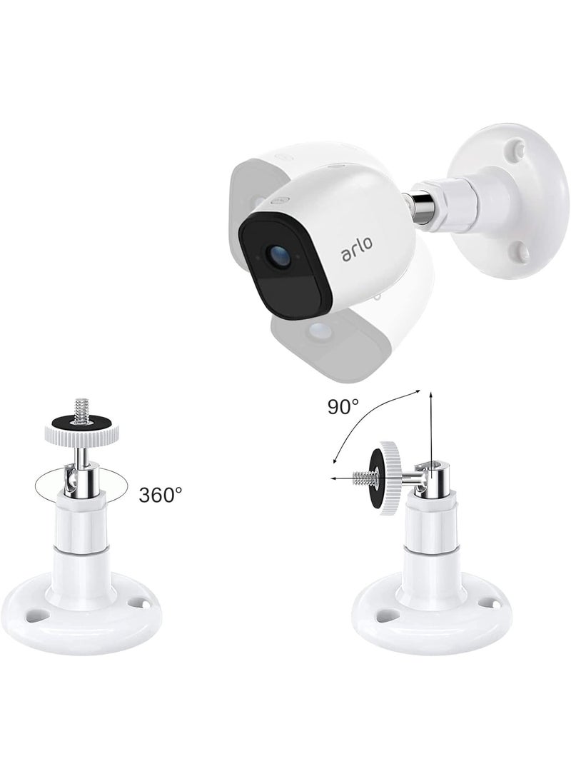 Arabest 360 Degree Adjustable Indoor/Outdoor Security Bracket, Wall Mount Compatible with Arlo Pro/ Pro 2/ Pro 3/ Pro 4 and for Ring Stick Up/ Indoor Cam Battery, for Wyze Cam Pan/ Outdoor (4 Pack, White) - Image 2