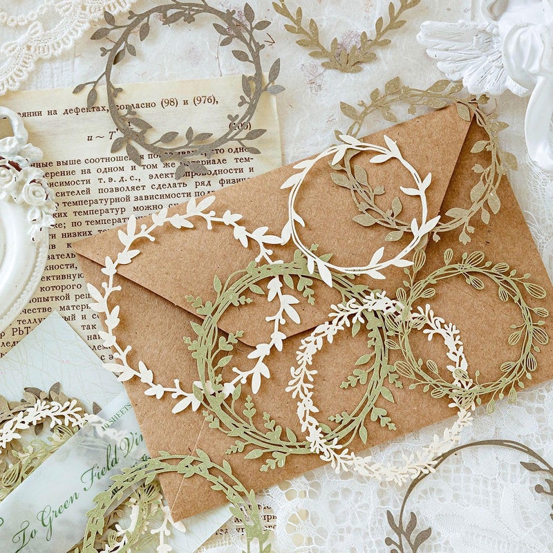 Maxleaf 60PCS Flower Cut Outs Border Card, Love Heart Butterfly Leaf Lace Star Hollow Out Frames Scrapbook Decorative Paper Card for DIY Arts Crafts Album Planner Junk Journals - Image 3
