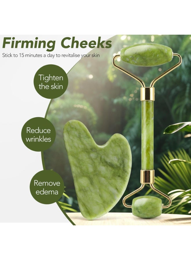  حياة القمر1 (مجموعة هدايا من 3 قطع) أداة تدليك الوجه بالياقوت وأداة كشط الوجه، أداة تجميل وعناية بالبشرة طبيعية مضادة للشيخوخة من الياقوت، تعيد برودة بشرة الوجه وتخفف الوزن وتشد البشرة، مثالية كهدية أو هدية عيد ميلاد. - Image 4