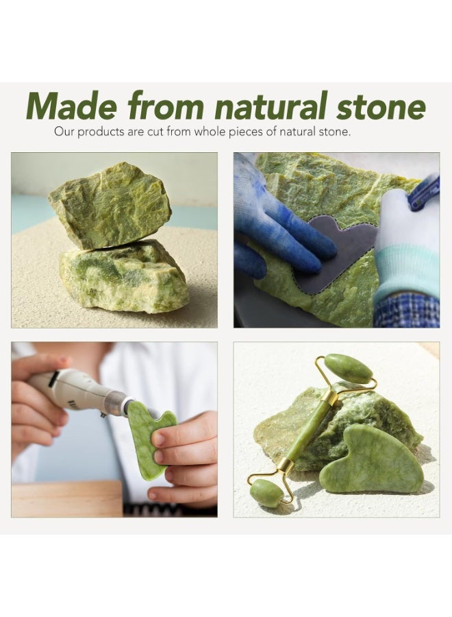  حياة القمر1 (مجموعة هدايا من 3 قطع) أداة تدليك الوجه بالياقوت وأداة كشط الوجه، أداة تجميل وعناية بالبشرة طبيعية مضادة للشيخوخة من الياقوت، تعيد برودة بشرة الوجه وتخفف الوزن وتشد البشرة، مثالية كهدية أو هدية عيد ميلاد. - Image 2