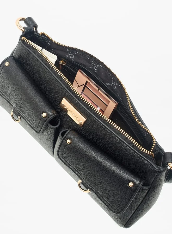 Celeste Women Solid Shoulder Bag with Zip Closure and Adjustable Handle
