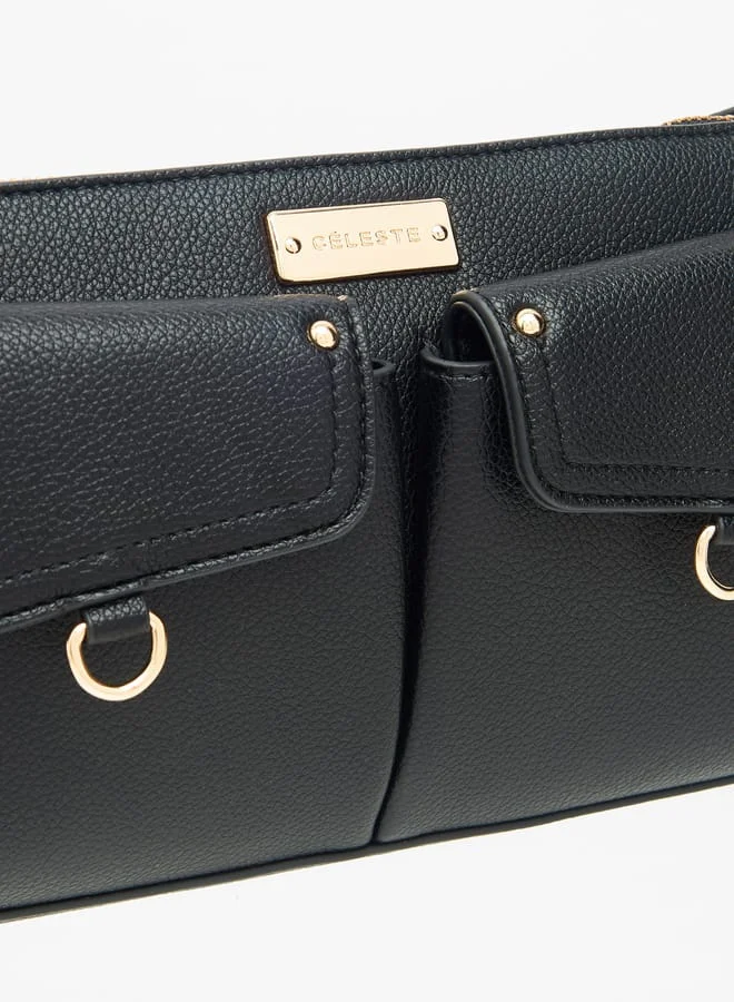 Celeste Women Solid Shoulder Bag with Zip Closure and Adjustable Handle