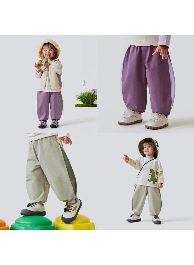 Minibala Kids Boys And Girls Baby Soft Comfortable Spring Outdoor Windproof Easy-care Pants