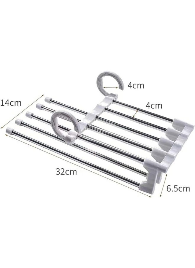 Generic - Multifunctional Pants Rack Hanger 1 Pack Pants Racks for Hanging Pants, 5 in 1 Adjustable Pant Rack Towel Shelves Closet Organizer Stainless Steel Wardrobe Magic Trouser Hangers Space Saving (Black) - Image 1