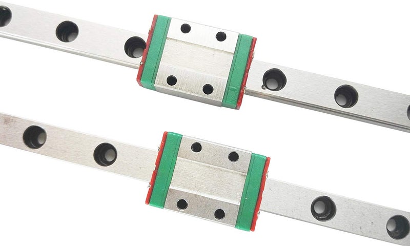 TEN-HIGH MGN12 150mm Linear Guide Rail Linear Motion Slide Rails Linear Motion Products, for 3D Printer and CNC Machine, 2pcs Rails + 2pcs MGN12H Block Bearings (Longer Block) - Image 1