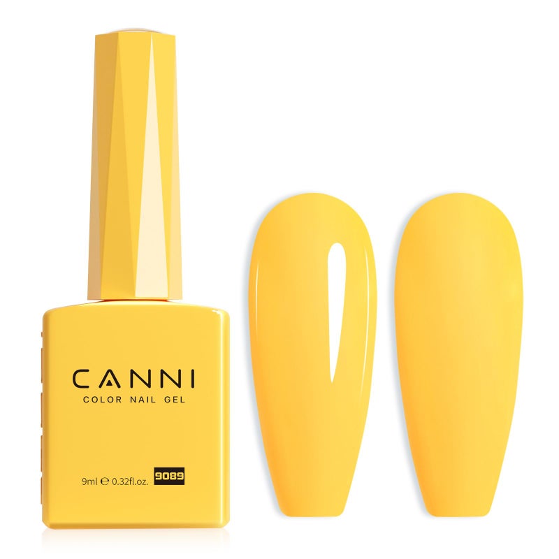 CANNI Neon Yellow Gel Polish - Bright Pastel Yellow Color, High Gloss Soak Off U V French Nail Manicure Salon DIY - Image 1