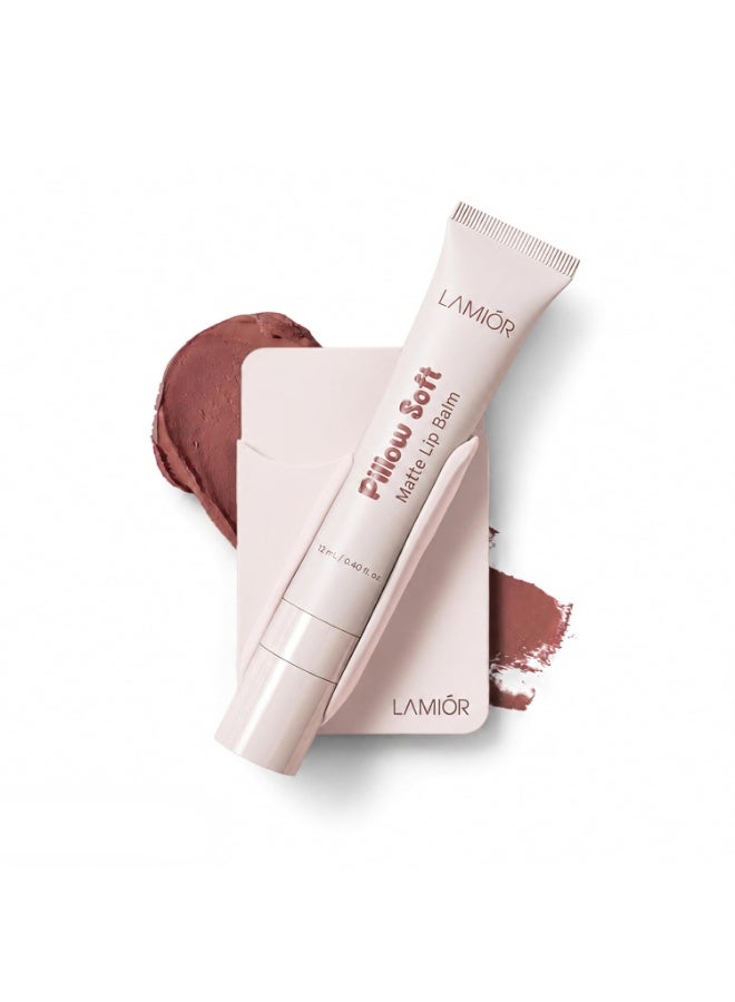 LAMIOR Pillow Soft Matte Lip Balm & Snap Pout Case Combo | Velvet Matte Tinted Color | Peptide, Hyaluronic Acid & Kokum Butter | Soft-Focus Finish | Lightweight Hydrating Formula for Women (Mocha Blur, Lamior Pink) - Image 1