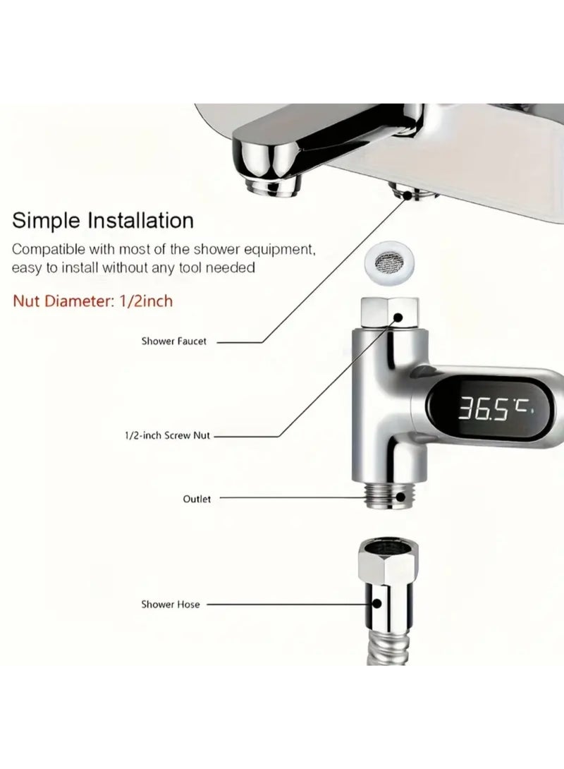 LED Faucet Thermometer Celsius Fahrenheit Digital Display Instant Reading 360 Degree Rotating Water Temperature Monitor Suitable for Home Bathroom and RV Valentines Day Gift - Image 3