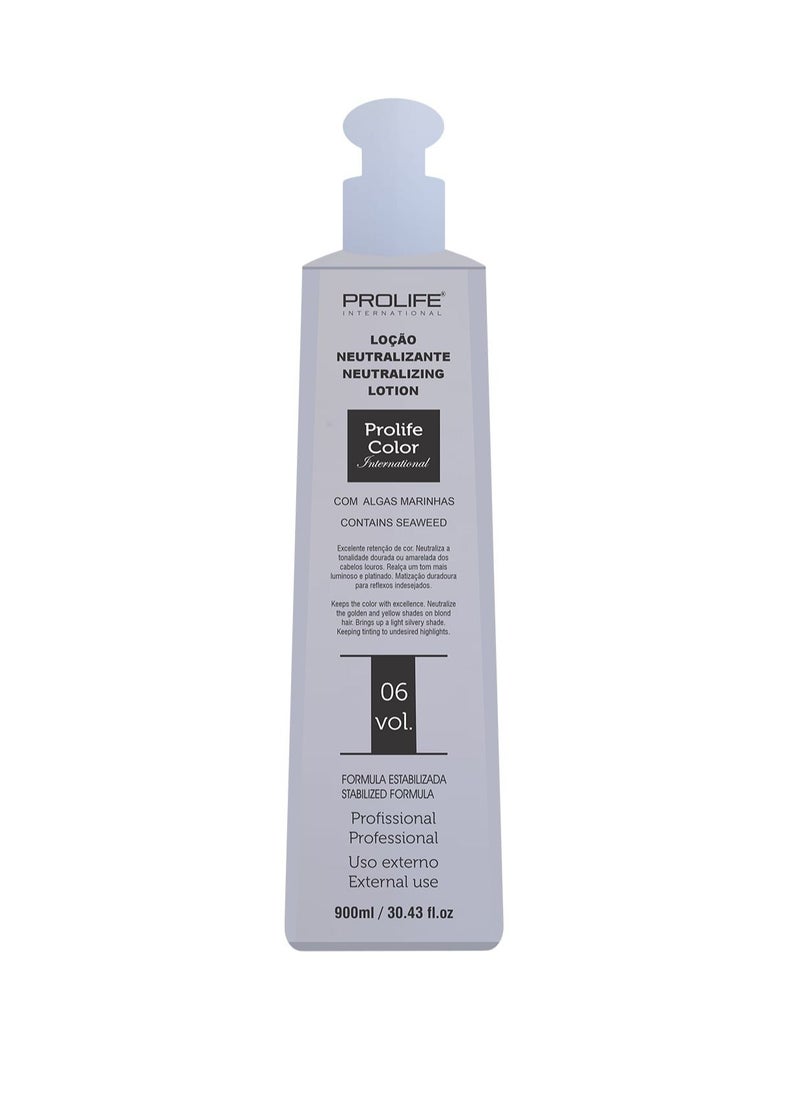 PROLIFE INTERNATIONAL Peroxide Hydrogen Vol 6 Contains Seaweed Neutralizing Lotion 900ml Made In Brazil  - Image 1