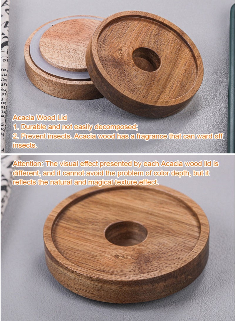 VUCATIN 3Pcs 500ml Glass Storage Jar with Wooden Lid Airtight Fresh-keeping Storage Container for Coffee, Tea, Grains - Image 5