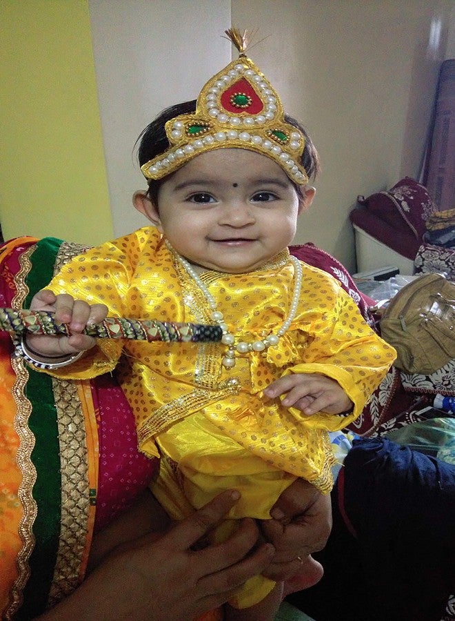 Salvus APP SOLUTIONS Adorable Janmashtami Laduu Gopal Dress Costume: Perfect Attire for Celebrating Lord Krishna's Appearance (Yellow_1-2 Year) - Image 2