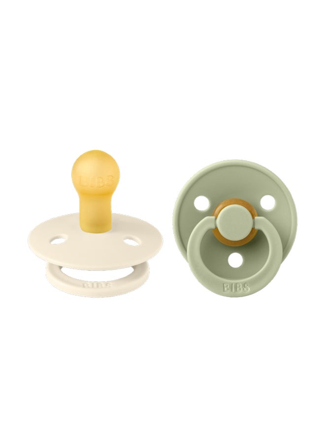 BIBS Pack of 2 Colour Pacifier Latex S1 - Ivory And Sage  - Image 1