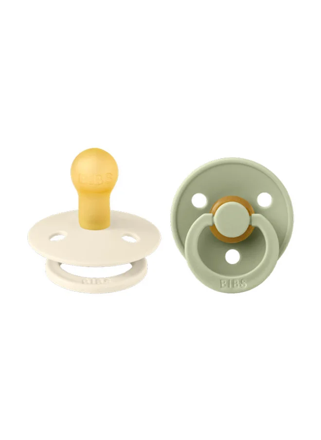 BIBS Pack of 2 Colour Pacifier Latex S1 - Ivory And Sage