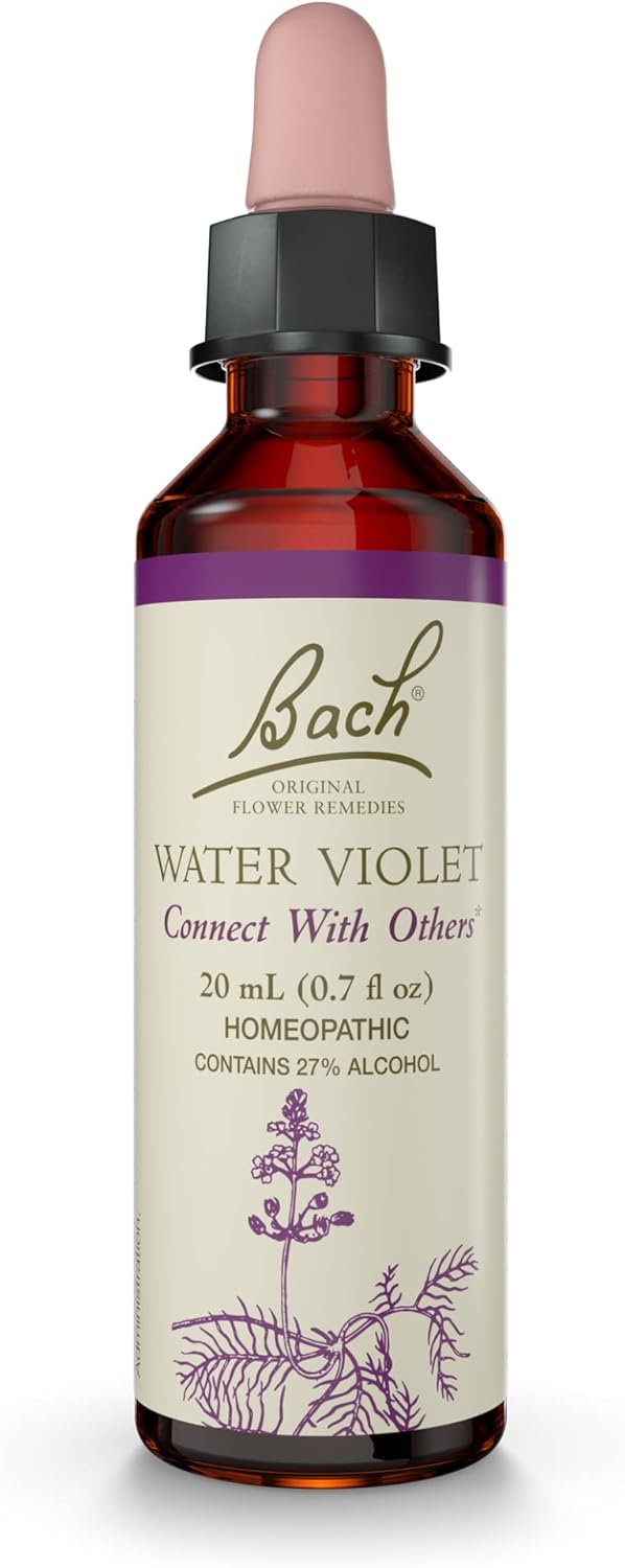 Bach Bach Original Flower Remedies, Water Violet - Connect with Others - Natural Homeopathic Flower Essence for Emotional Balance - Vegan, Gluten Free, Sugar Free - 20mL Dropper 