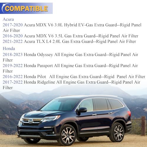 X4XZ CA12061 Engine Air Filter for Honda 2016-2022 Pilot 2018-2020 Odyssey 2019-2023 Passport 2017-2022 Ridgeline 2016-2020 Acura MDX 2021-2023 Acura TLX 17220-5J6-A10 XA10486 PA99178 - Image 2