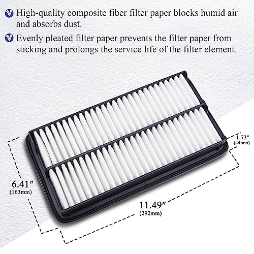 X4XZ CA12061 Engine Air Filter for Honda 2016-2022 Pilot 2018-2020 Odyssey 2019-2023 Passport 2017-2022 Ridgeline 2016-2020 Acura MDX 2021-2023 Acura TLX 17220-5J6-A10 XA10486 PA99178 - Image 4