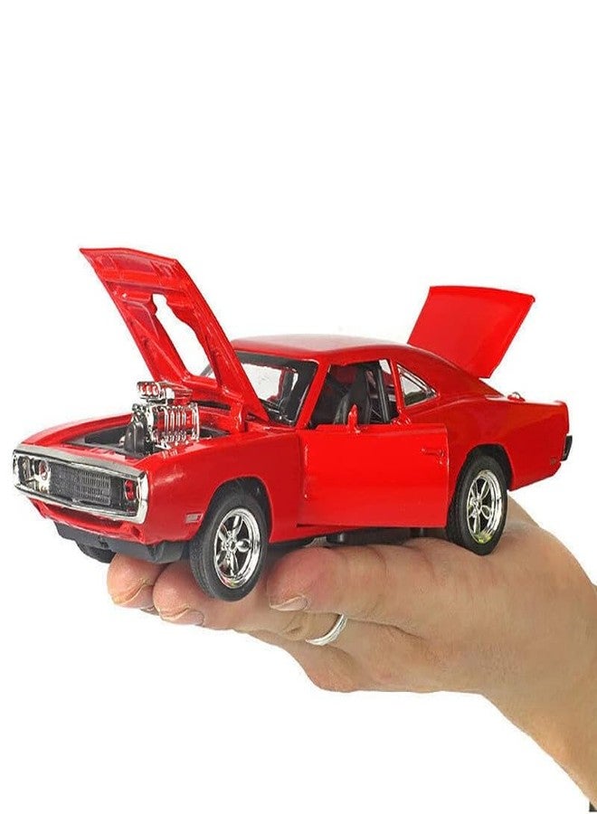 AHBHT Kids Model 1:32 Fast & Furious 7 Die Cast Metal Car Pull Back Action Opening Doors with Realistic Engine Sound Lights Toy Car Gift for Boys - Red - Image 5