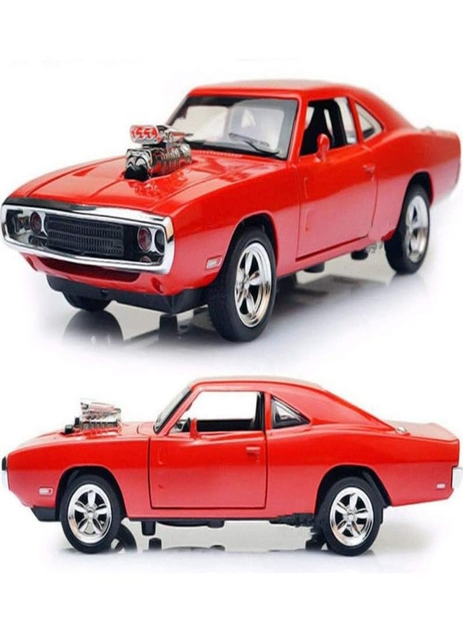 AHBHT Kids Model 1:32 Fast & Furious 7 Die Cast Metal Car Pull Back Action Opening Doors with Realistic Engine Sound Lights Toy Car Gift for Boys - Red - Image 3