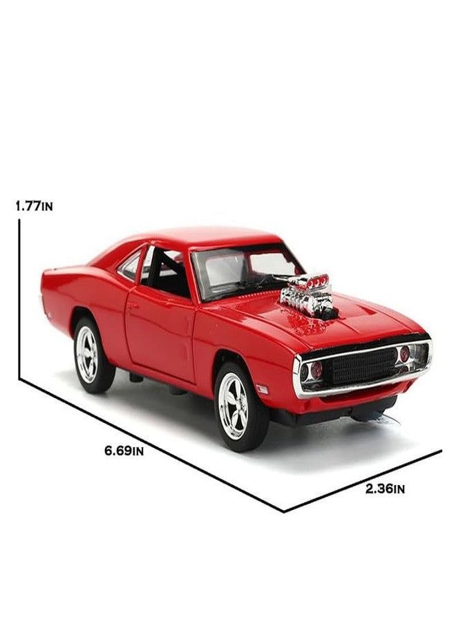 AHBHT Kids Model 1:32 Fast & Furious 7 Die Cast Metal Car Pull Back Action Opening Doors with Realistic Engine Sound Lights Toy Car Gift for Boys - Red - Image 2