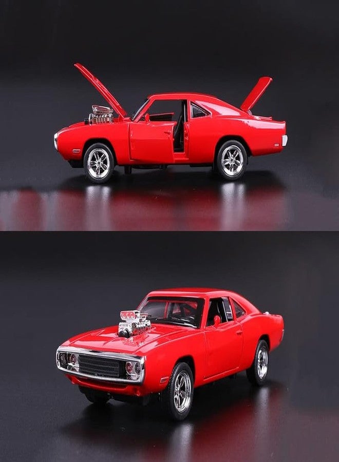 AHBHT Kids Model 1:32 Fast & Furious 7 Die Cast Metal Car Pull Back Action Opening Doors with Realistic Engine Sound Lights Toy Car Gift for Boys - Red - Image 4