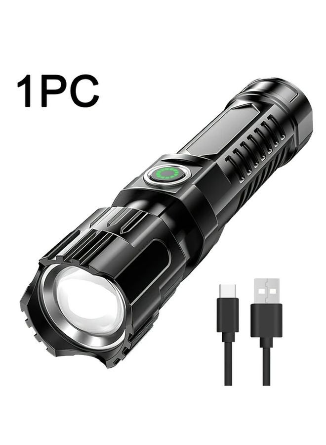 Black LED Super Bright Tactical Flashlight 3 Modes Telescopic Zoom Portable Camping Outdoor Hiking Emergency - Image 1