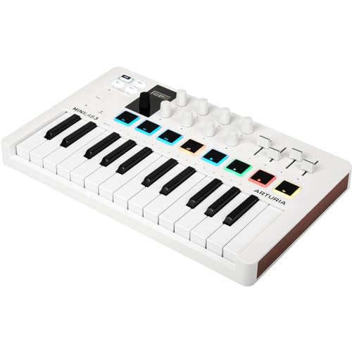 Arturia MiniLab 3 Compact MIDI Keyboard and Pad Controller | White Bundle with 6ft MIDI Cable + Microfiber Cleaning Cloth (3 Item) - Image 2