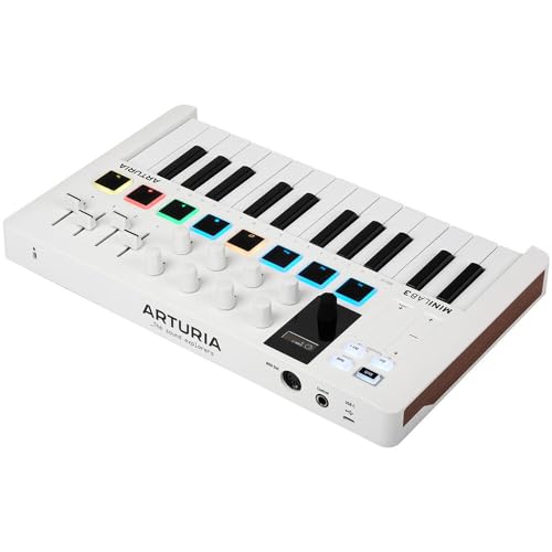 Arturia MiniLab 3 Compact MIDI Keyboard and Pad Controller | White Bundle with 6ft MIDI Cable + Microfiber Cleaning Cloth (3 Item) - Image 4