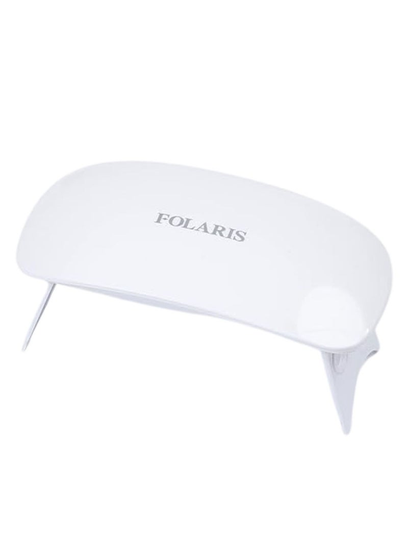 FOLARIS Mini UV LED Nail Lamp for Gel Polish, Portable Lightweight Quick-Dry Nail Curing Light for Manicure & Pedicure, USB Powered, Fits Purse Bag Pocket, Travel-Friendly (White)  - Image 1