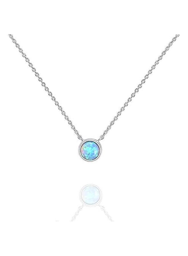 PAVOI 14K Gold Plated Opal Pendant Necklaces for Women | Created Opal Cubic Zirconia Dainty Necklace | erfly Round Triangle Antler Bar Pendants - Image 1