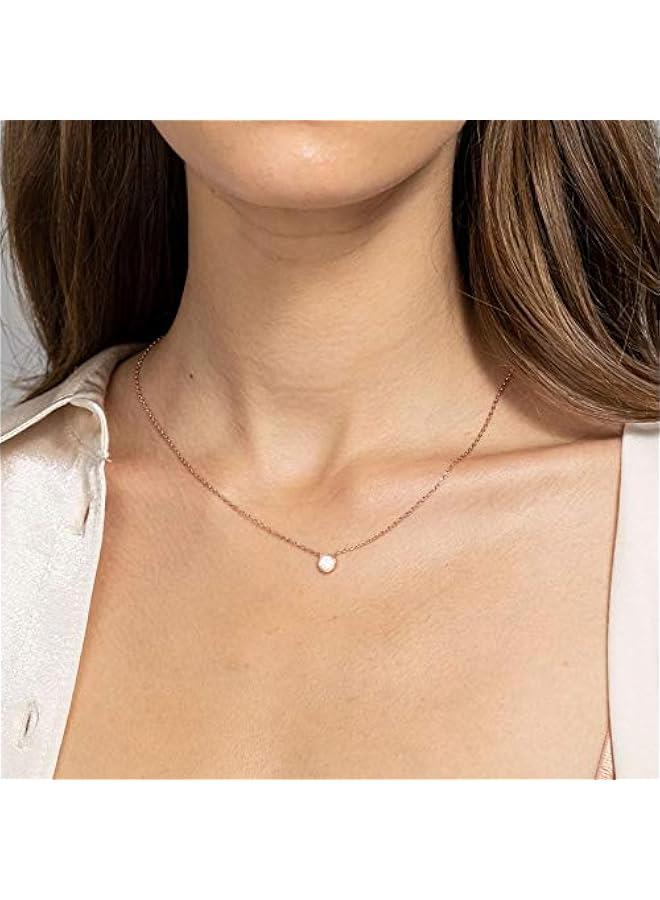 PAVOI 14K Gold Plated Opal Pendant Necklaces for Women | Created Opal Cubic Zirconia Dainty Necklace | erfly Round Triangle Antler Bar Pendants - Image 2