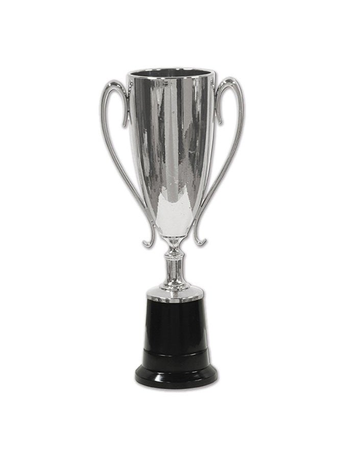 Beistle Trophy Cup Award, 8.5", Silver/Black - Image 1