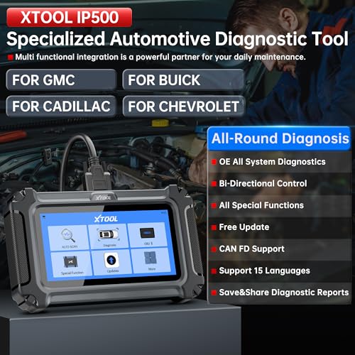 XTOOL IP500 for GM OBD2 Scanner, Full Systems Bi-Directional Scan Tool for Buick/Chevrolet/Cadillac/GMC with All Reset Services, Full OBD2 Function, Multi-in-One Live Data Graph, Lifetime Free Update - Image 2