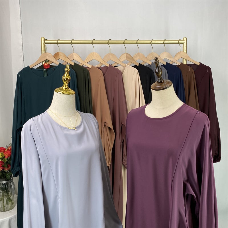 monica fashion Elegant Slim-Fit Front-Zip Muslim Nursing Dress - Image 3