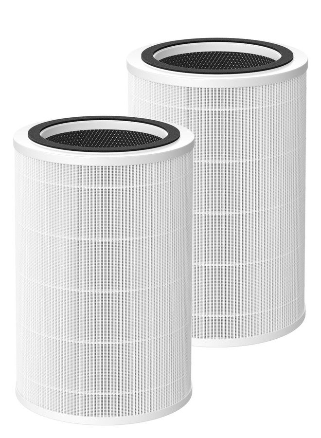 LUFFYLIVE Core 400S-P Replacement Filter for LEVOIT Core 400S-P Smart Air Purifi-er, 3-IN-1 HEPA Air Filter and Activated Carbon Filter, Compared to Part# Core 400S-RF(LRF-C401S-P-WUS), 2 Pack, White - Image 1