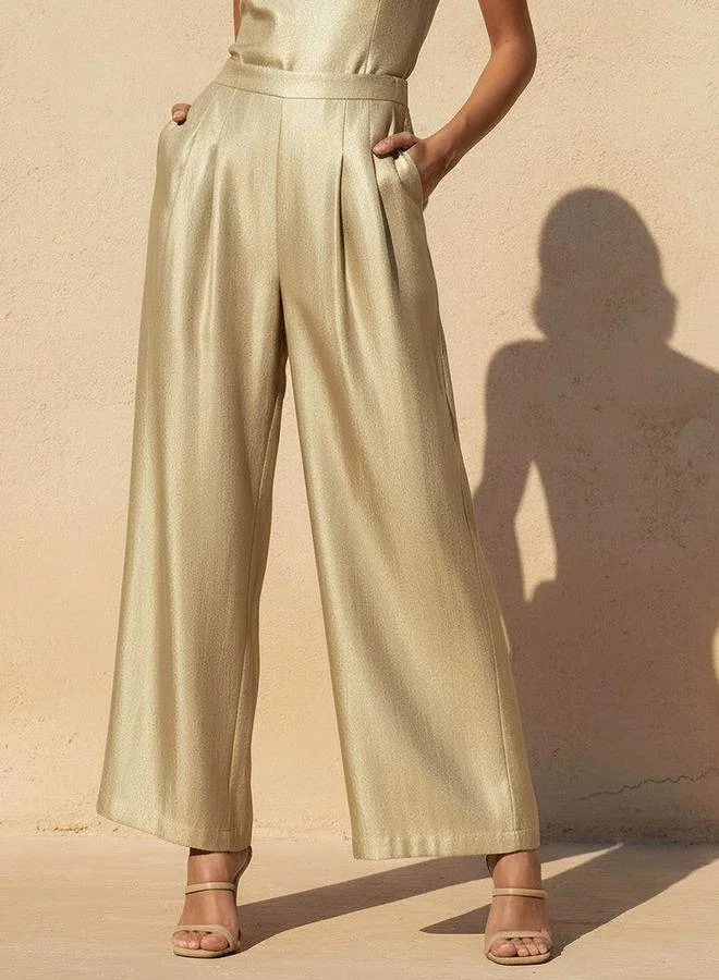 ايكونيك Iconic Pleated Wide Leg Pants