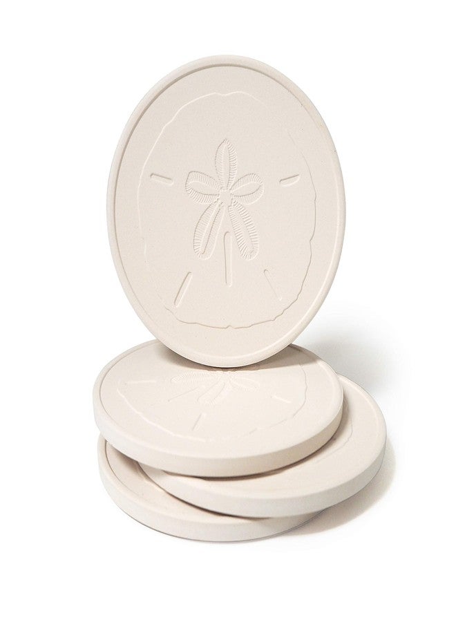 CoasterStone Absorbent Sand Dollar Drink Coasters 4.25" Width - Image 1