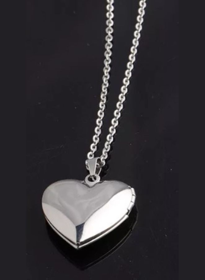 Stainless Steel Photo Locket Necklace Open Heart Pendant Necklaces For Women Jewelry Family Birthday Gift, Silver - Image 2