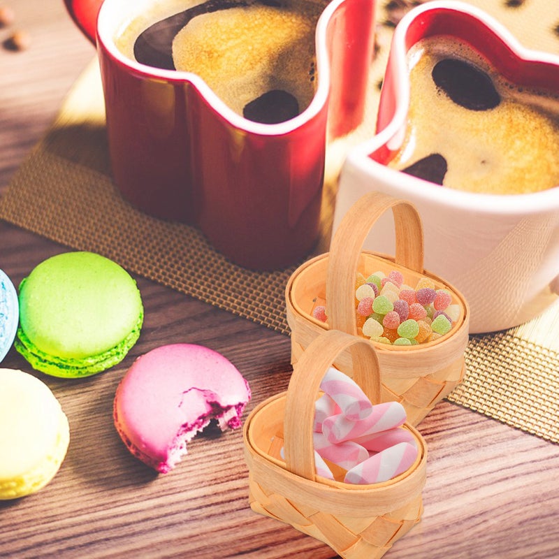 20Pcs Small Candy Baskets Mini Woven Baskets Chocolate Wrapping Baskets - Image 2