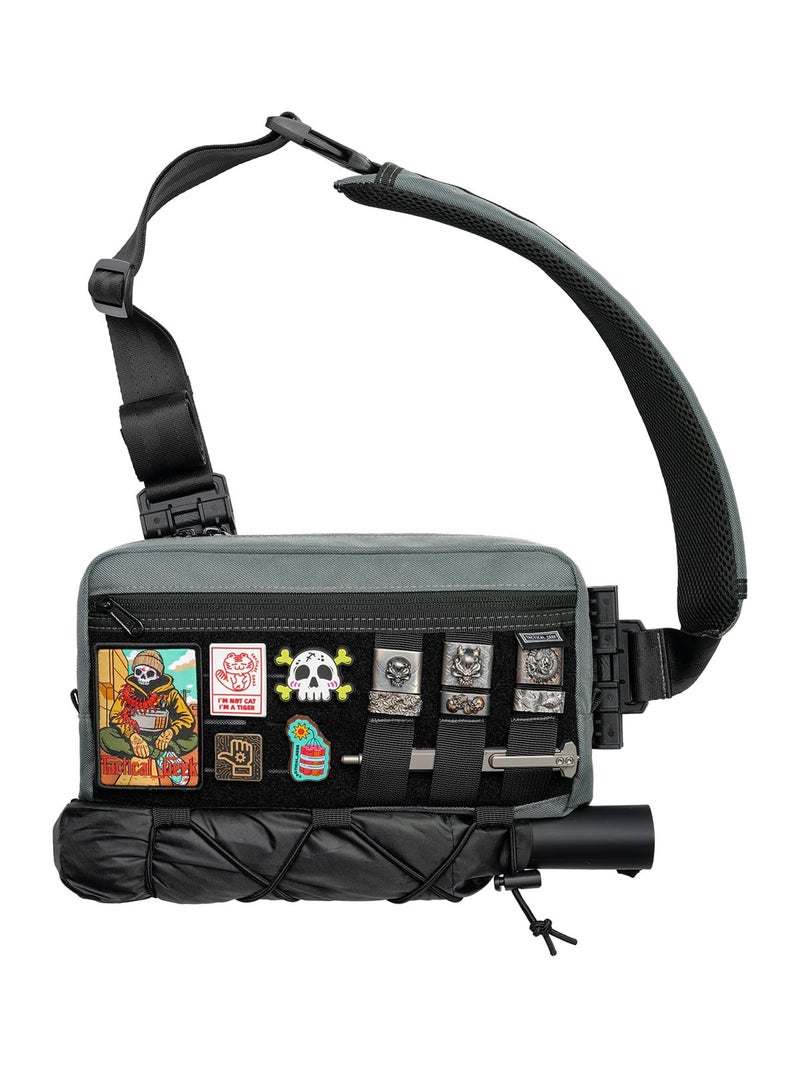 TACTICAL_GEEK Crossbody Shoulder Bag Multipurpose Daypack Chest Backpack Casual Sling Bag for Men Women L3CGrey - Image 2
