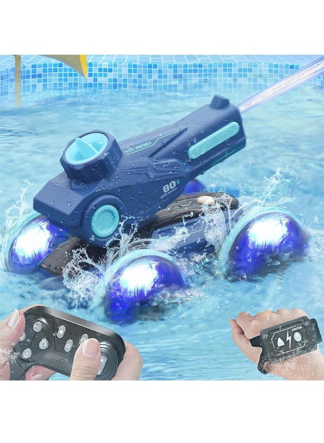 Amphibious Remote Control Car Boat, RC Stunt Car with Gesture Sensing, Lights, 4WD, 360° Rotation,Summer Pool Toys - for Kids 6+, Beach and Pool Fun, Idea for Boys and Girls - Image 1