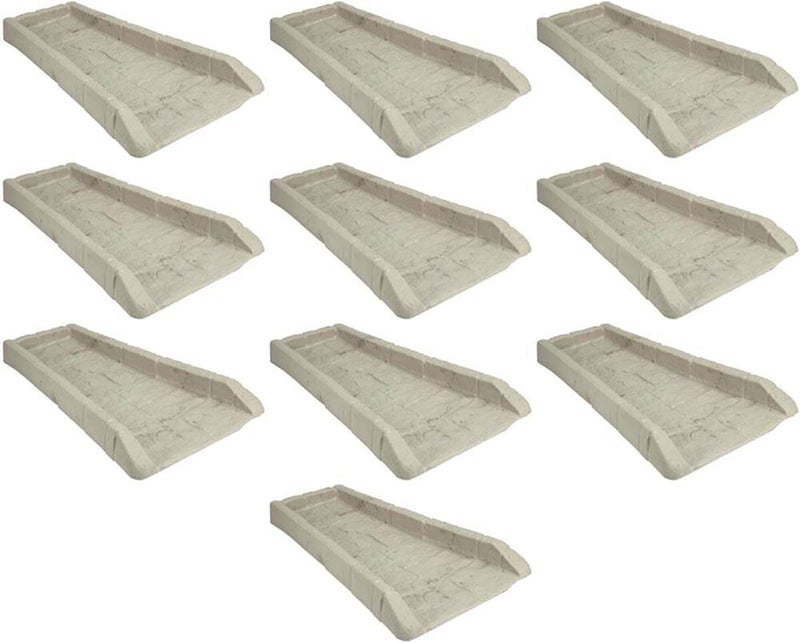 suncast 10 Pack Easy Assembly Outdoor Decorative Poly Composite Rain Gutter Downspout Splash Block Effective in Any Type of Weather, Stone Light Taupe - Image 1